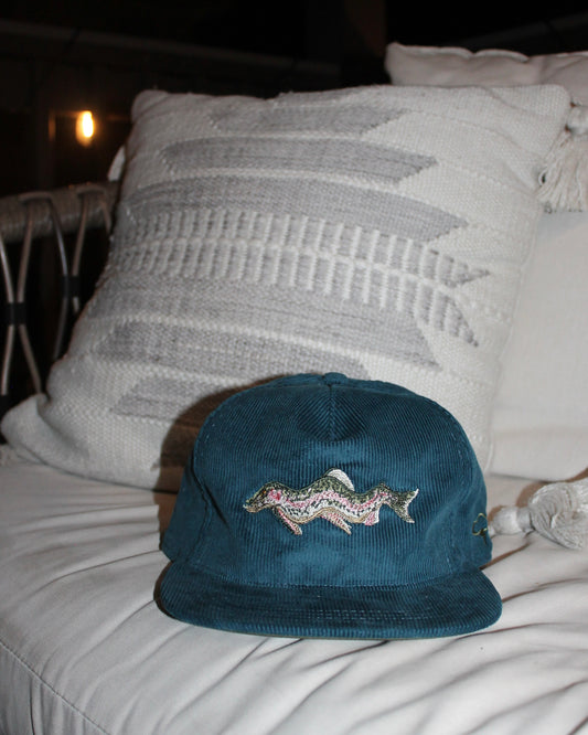 Trippy Trout Snapback Cap - Blue